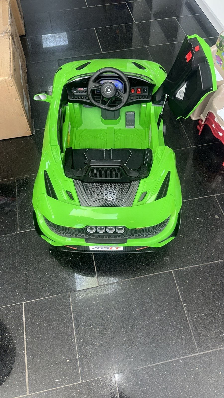 McLaren 765LT Elektrische Kinderauto - Groen, Ophalen of Verzenden, Zo goed als nieuw, Loopvoertuig