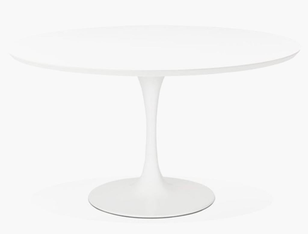 Moderne witte ronde tafel, Ophalen, Rond, Zo goed als nieuw, Vier personen