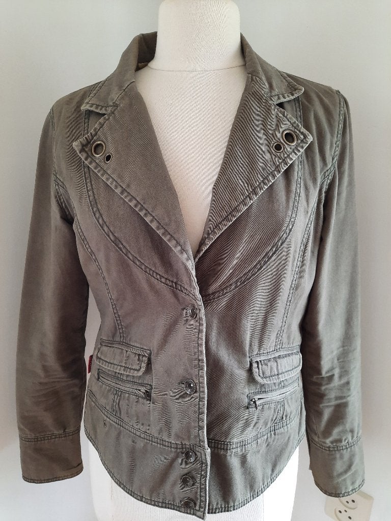 FORECAST colbert blazer kaki groen maat M, Kleding | Dames, Maat 38/40 (M), Forecast, Ophalen of Verzenden, Zo goed als nieuw