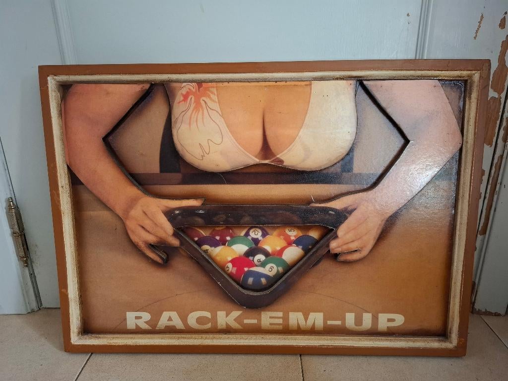 authentiek houten pubbord Biljart, Pool - Rack-em-up, Ophalen of Verzenden