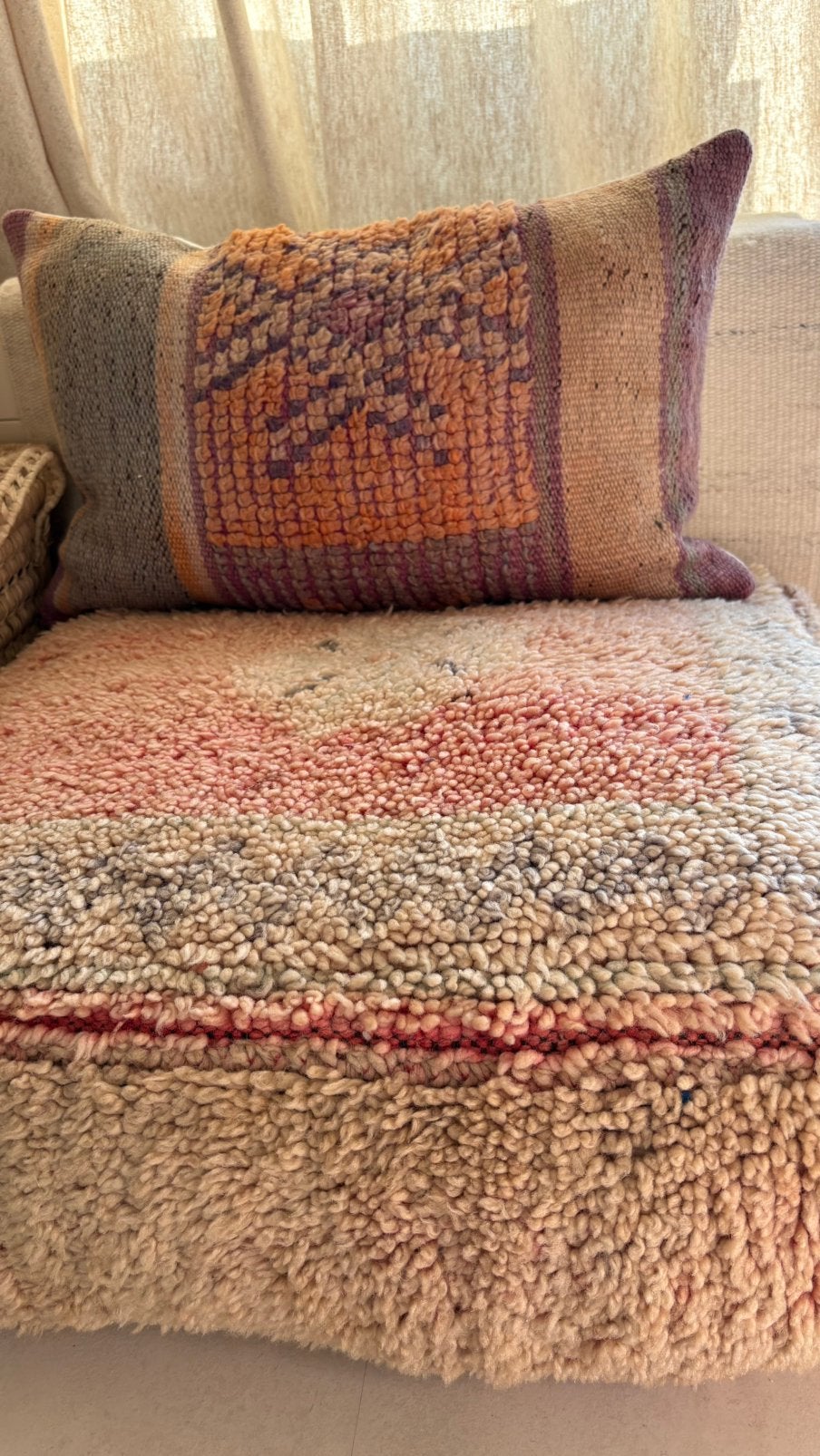 Marrakesh Berber vloerkussen met rug kussen nieuwe set |, Marocco marrakech boho, Eenpersoons, Nieuw, 75 tot 100 cm