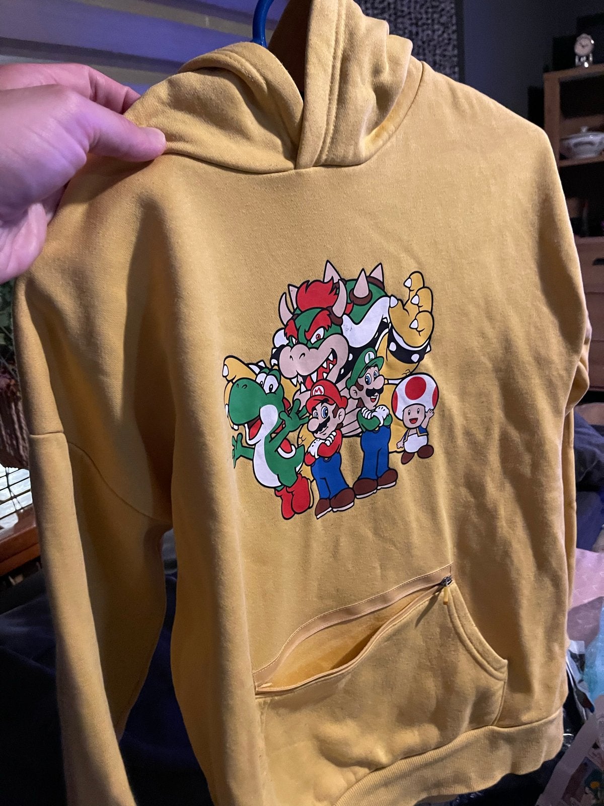 Super Mario Hoodie - Geel (11-12 jaar, 152cm), Ophalen of Verzenden, Gebruikt, Jongen of Meisje