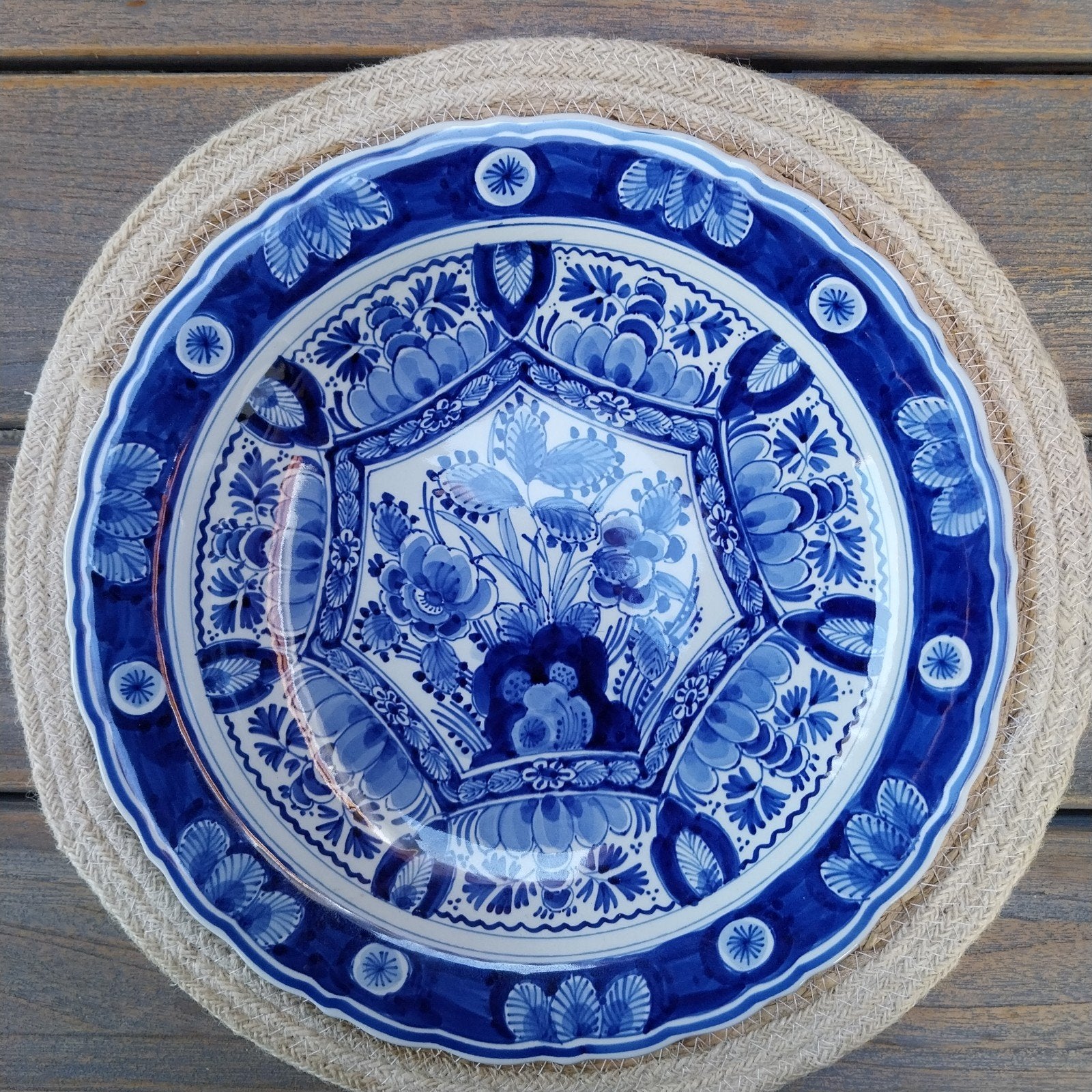 Porceleyne fles wandbord 29 cm delftsblauw delft, Ophalen of Verzenden
