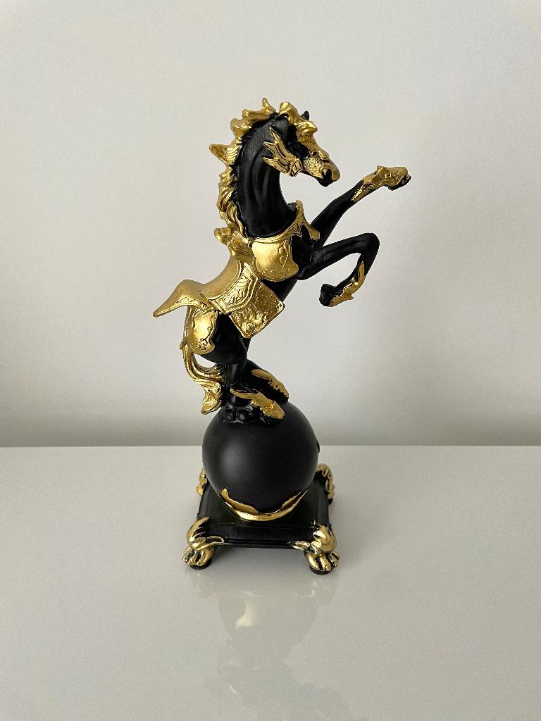 Paarden beeld goud decoratie, Ophalen, Zo goed als nieuw, Dier