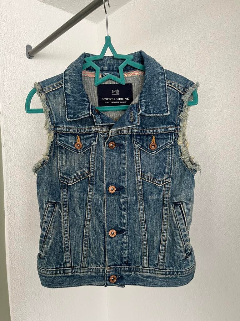 Spijkerhesje Scotch & Soda Amsterdams Blauw maat 104, Ophalen of Verzenden, Zo goed als nieuw, Jongen of Meisje, Jas