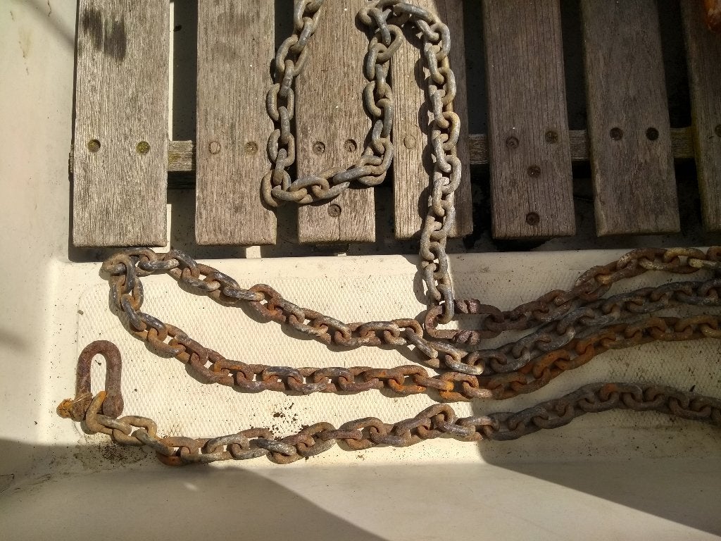 Ankerketting 12 m. met schakels van 30 mm, dikte 5 mm, Ophalen, Gebruikt, Overige typen