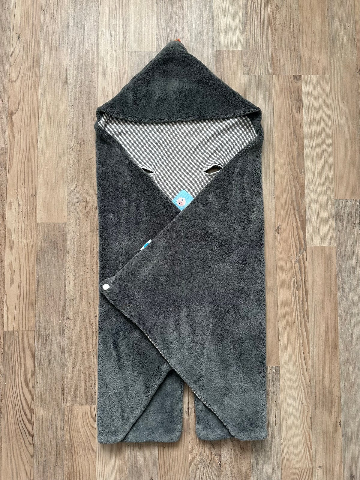 Snoozebaby wikkeldeken/voetenzak grijs/geruit, Wasbaar, Zo goed als nieuw, Grijs, Deken