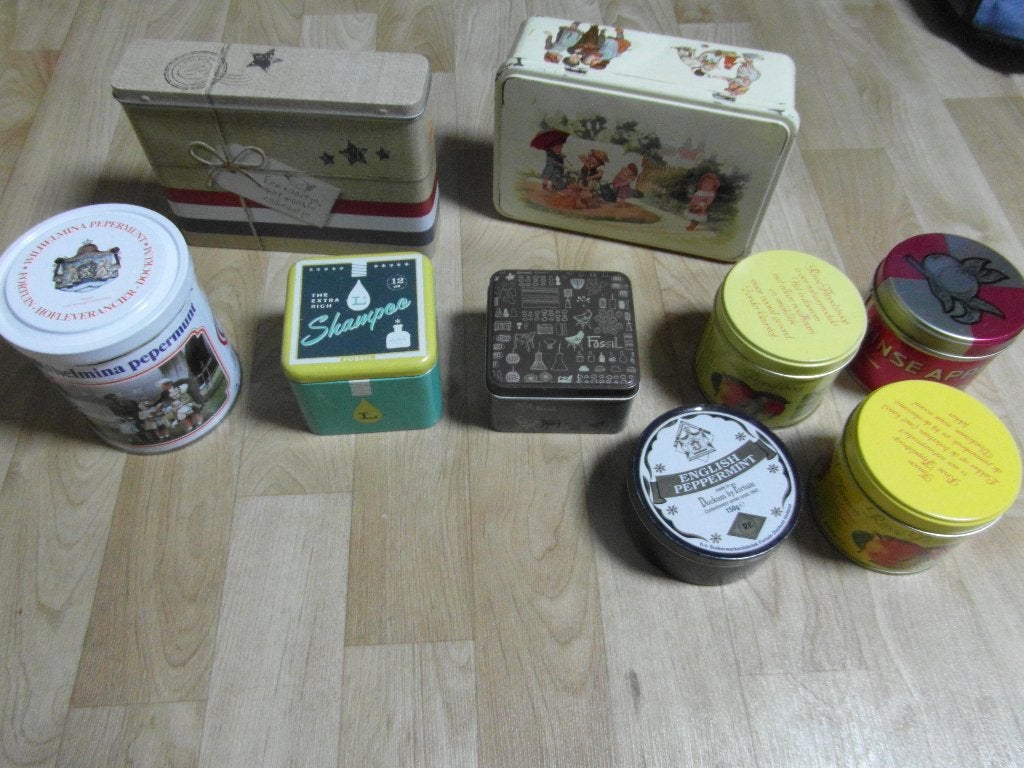 1 tot 9 blikken OOK APART te koop, Ophalen of Verzenden, Gebruikt, Overige