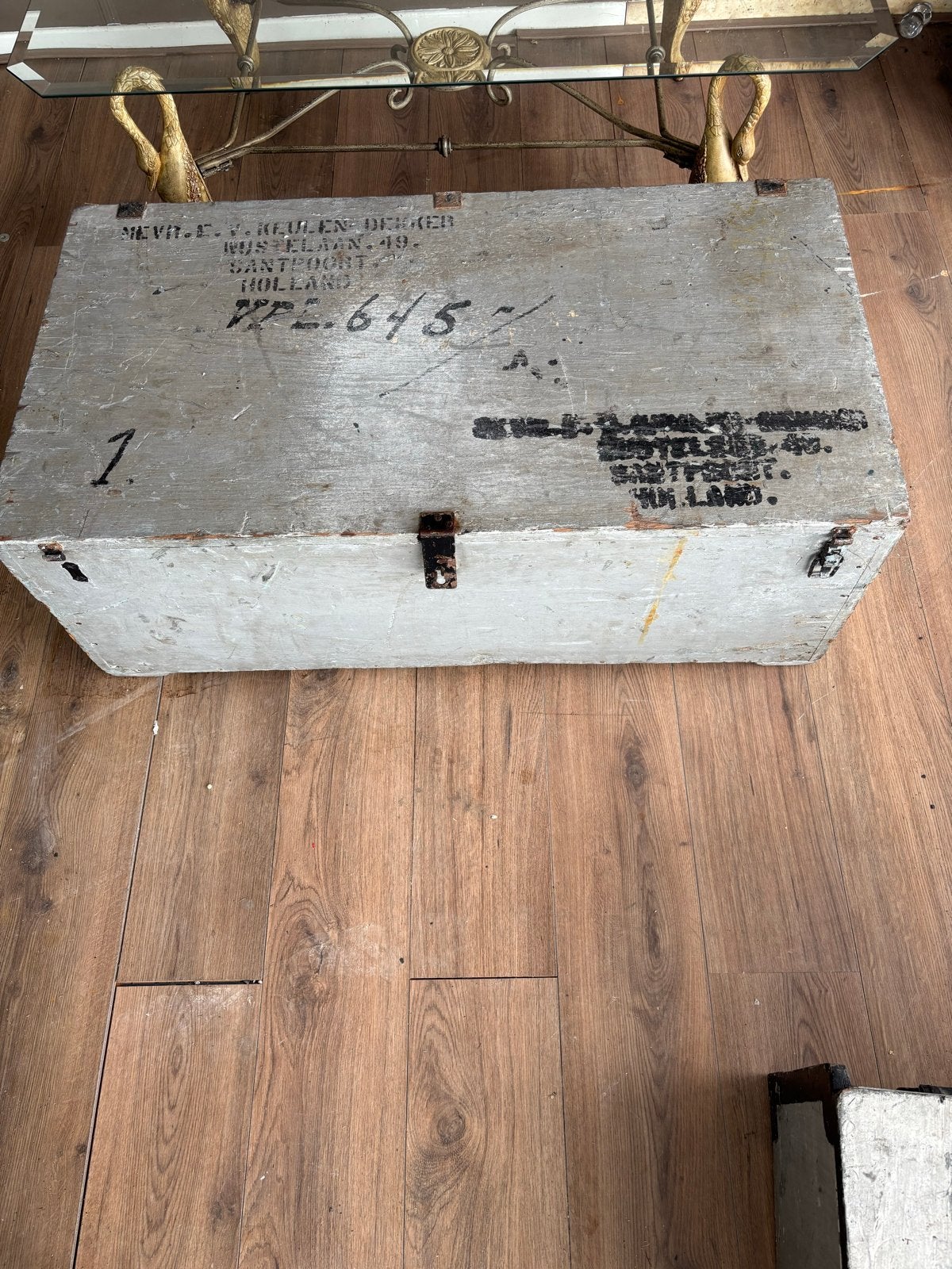Vintage Houten Kist - Decoratieve Opbergkist, Ophalen
