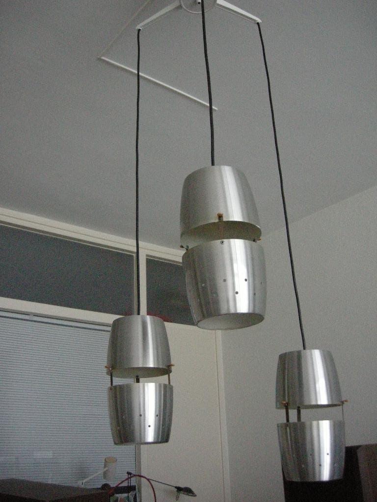 Hanglamp spots mid century 60/70 - zeer nette staat, Ophalen, Mid century, 50 tot 75 cm, Zo goed als nieuw