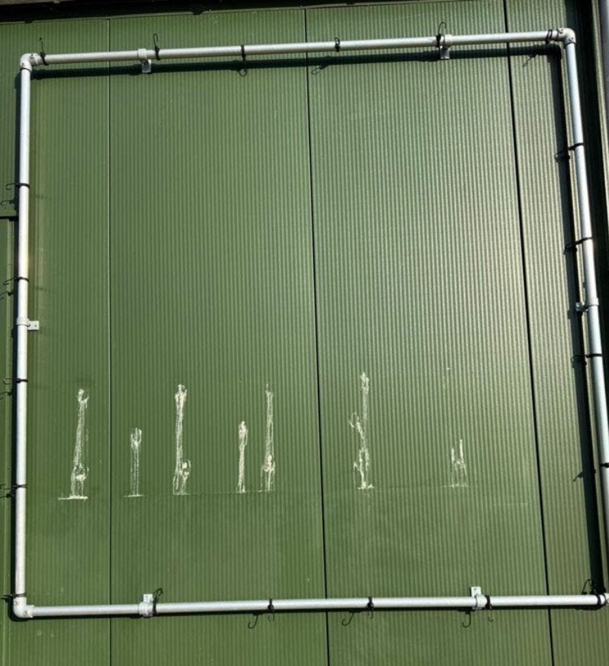 Frame (alu) tbv Spandoek (2x2mtr), Ophalen, Zo goed als nieuw, 150 tot 200 cm, Hout