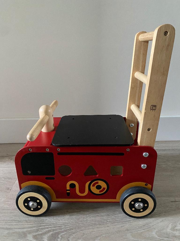 Speelgoed duwwagen/loopwagen brandweer, Ophalen, Gebruikt