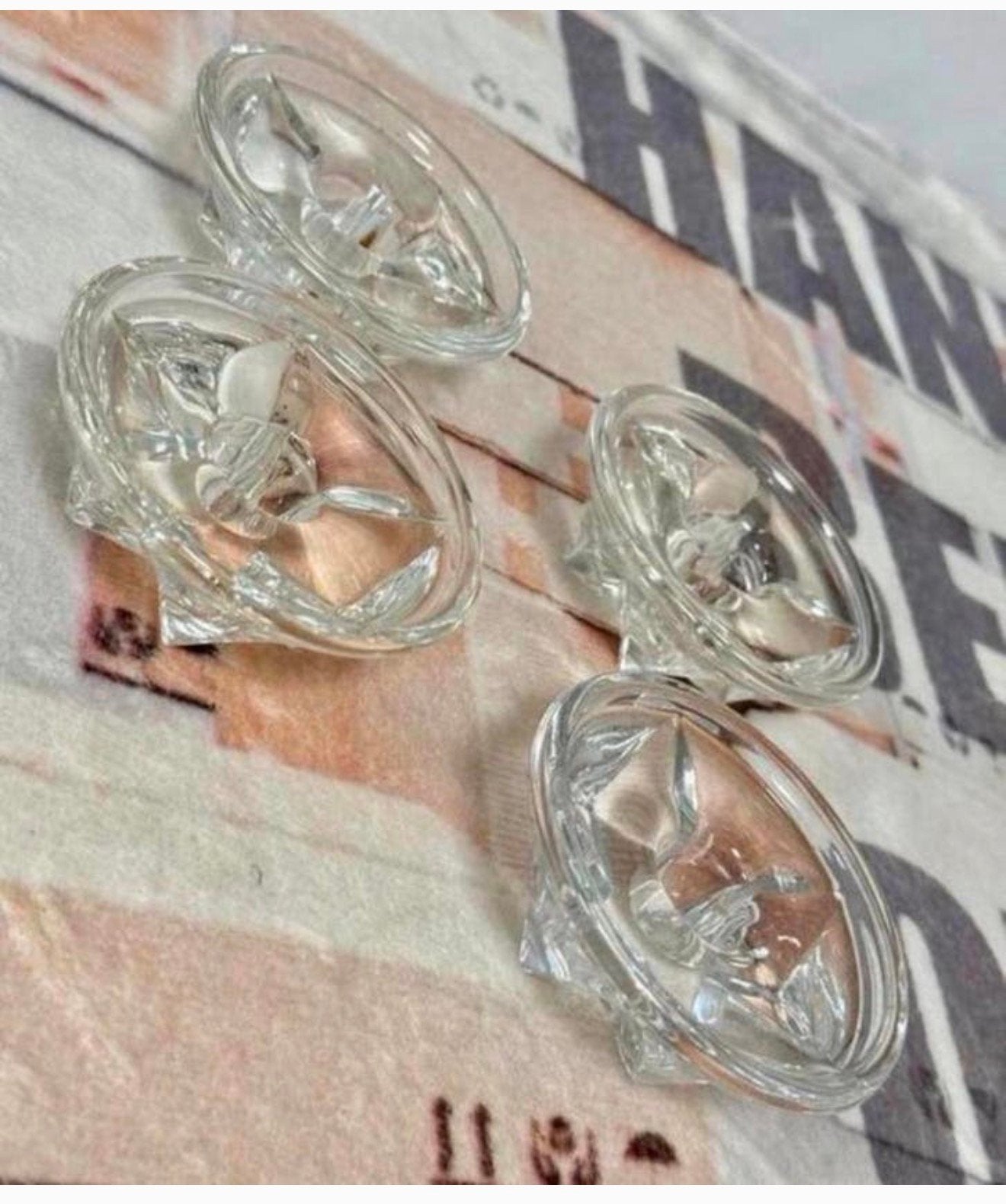 4x glazen kandelaars kaarsenhouders kaarsenhouder vintage, Ophalen of Verzenden, Glas