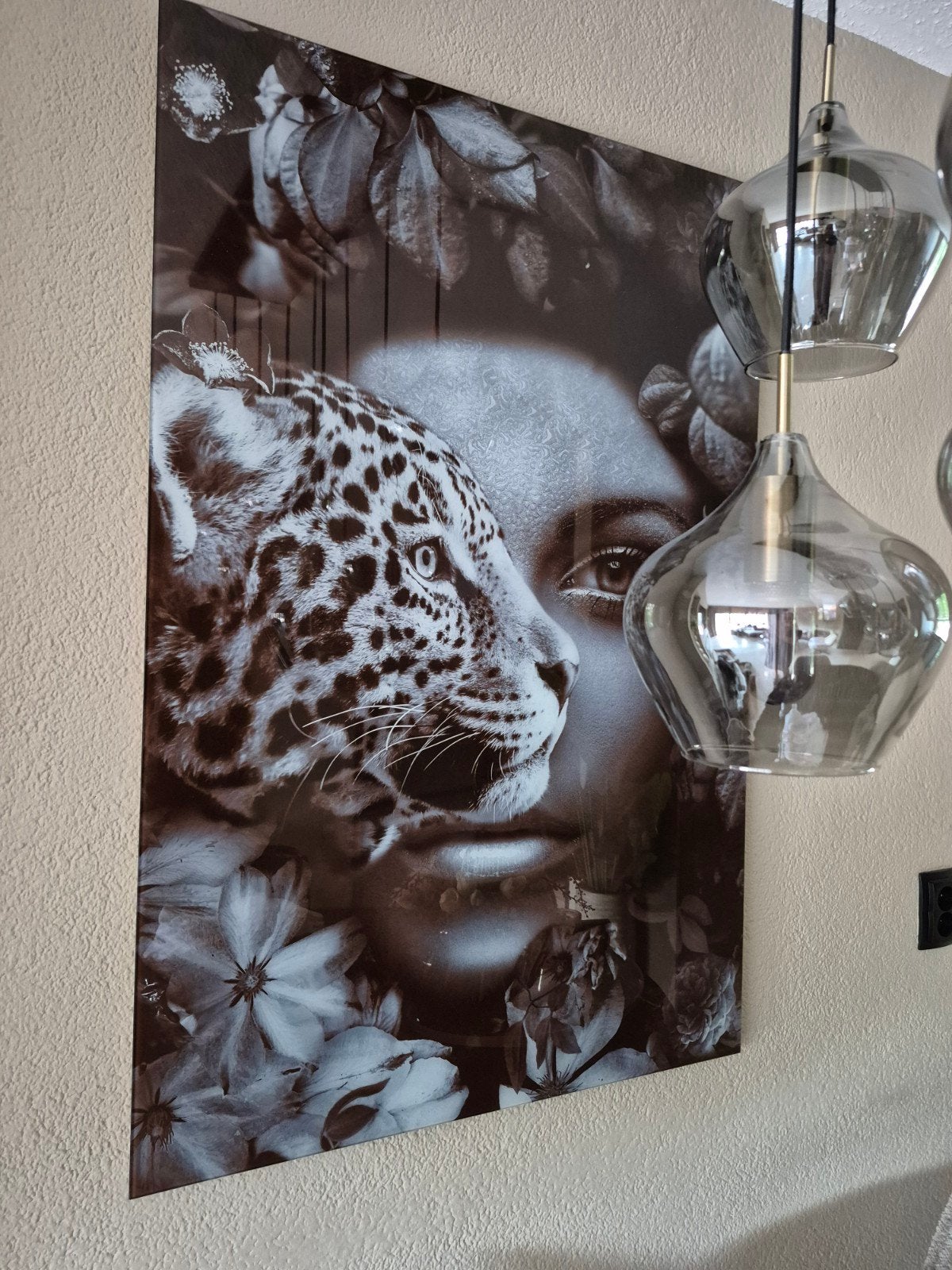 mooi glasschilderij, Huis en Inrichting, Woonaccessoires | Schilderijen, Tekeningen en Foto's, Ophalen, Zo goed als nieuw, Schilderij