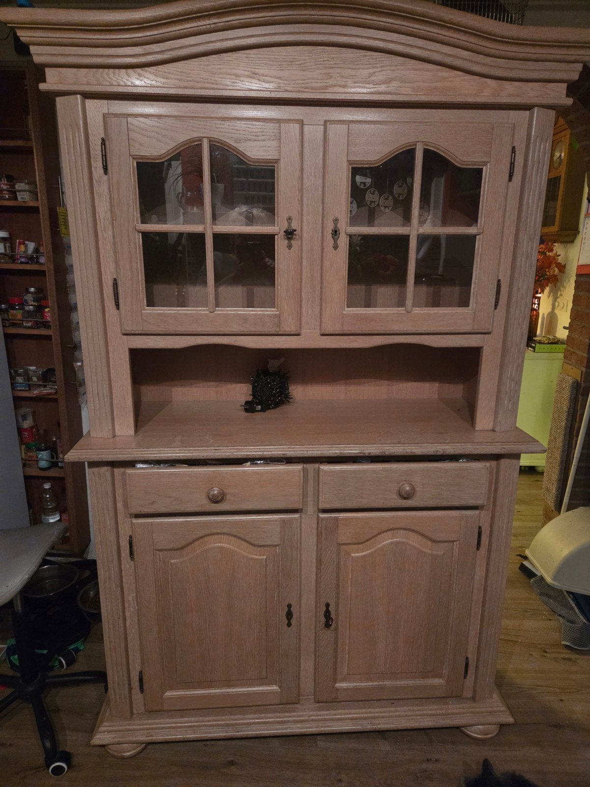 Blank eiken buffetkast, Ophalen, Gebruikt, 100 tot 150 cm, Eikenhout