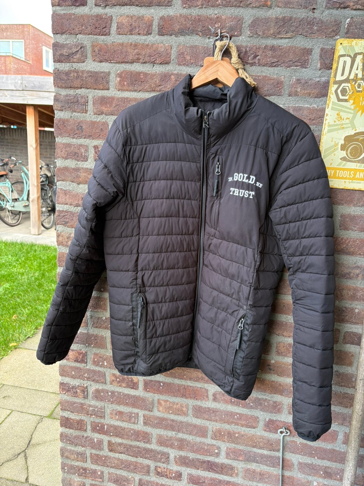 Jas in Gold we Trust zwart maat M, Ophalen of Verzenden, Gedragen, Maat 48/50 (M), Zwart