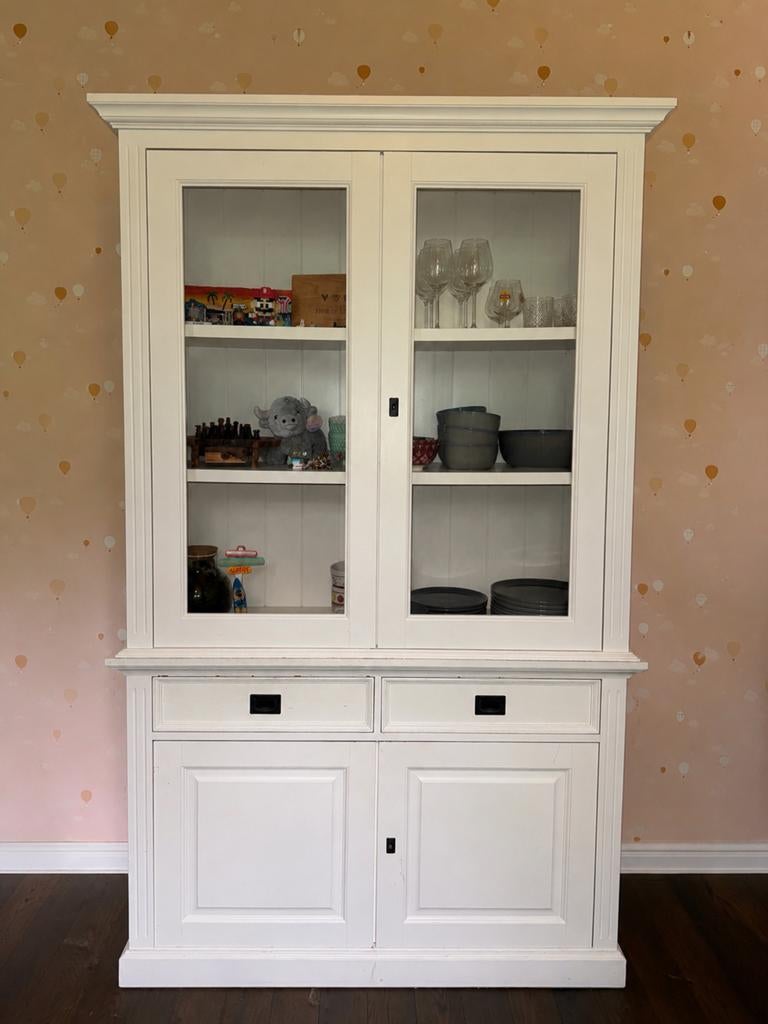 Richmond Interiors Vitrinekast - Wit, Huis en Inrichting, Ophalen, Gebruikt, Met deur(en), 25 tot 50 cm