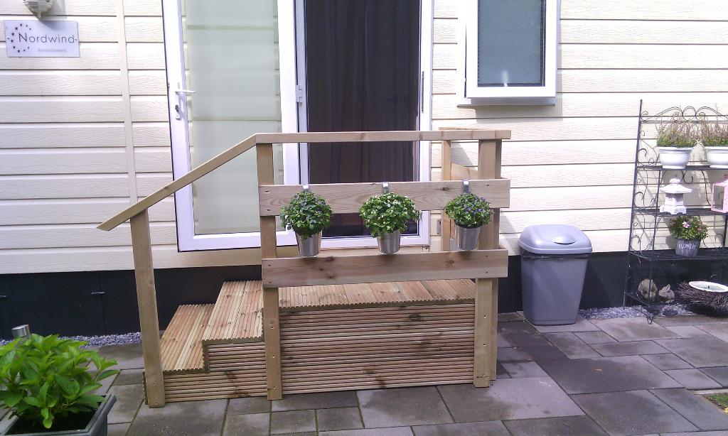 Robuuste opstap met bordes voor caravan, chalet of tinyhouse, Caravans en Kamperen, Caravan accessoires, Ophalen of Verzenden