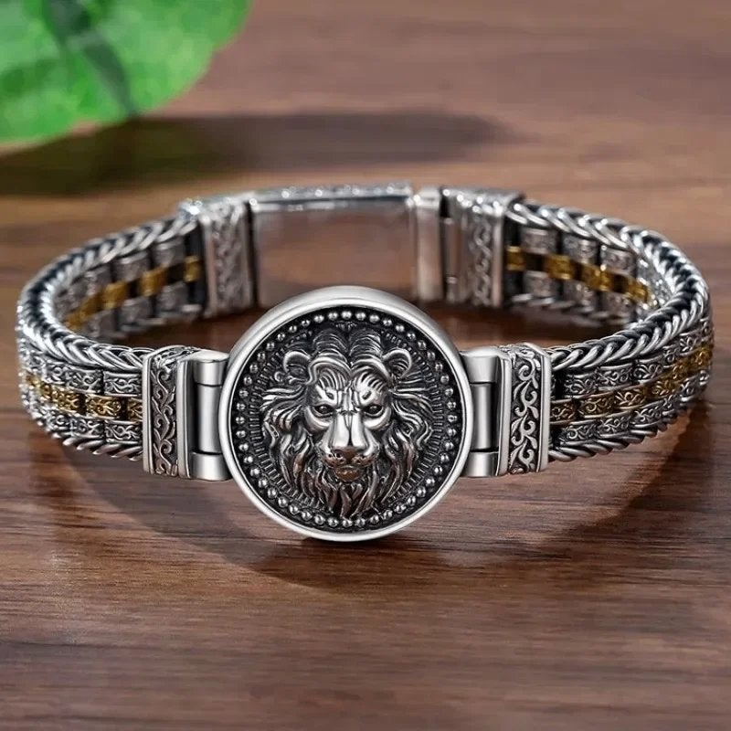 Zilverkleurige Leeuwen Armband Voor Heren En Dames, Verzenden, Nieuw, Zilver, Overige materialen
