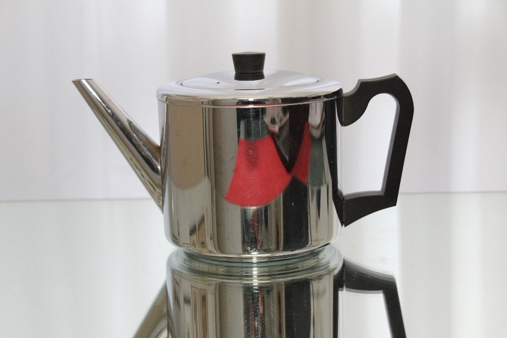 Dubbelwandige cilinder theepot van Bredemeijer, Ophalen, Zo goed als nieuw