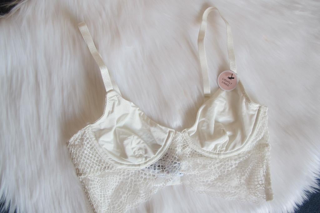White lace bra (Forever 21), Forever 21, Ophalen of Verzenden, Beige, BH