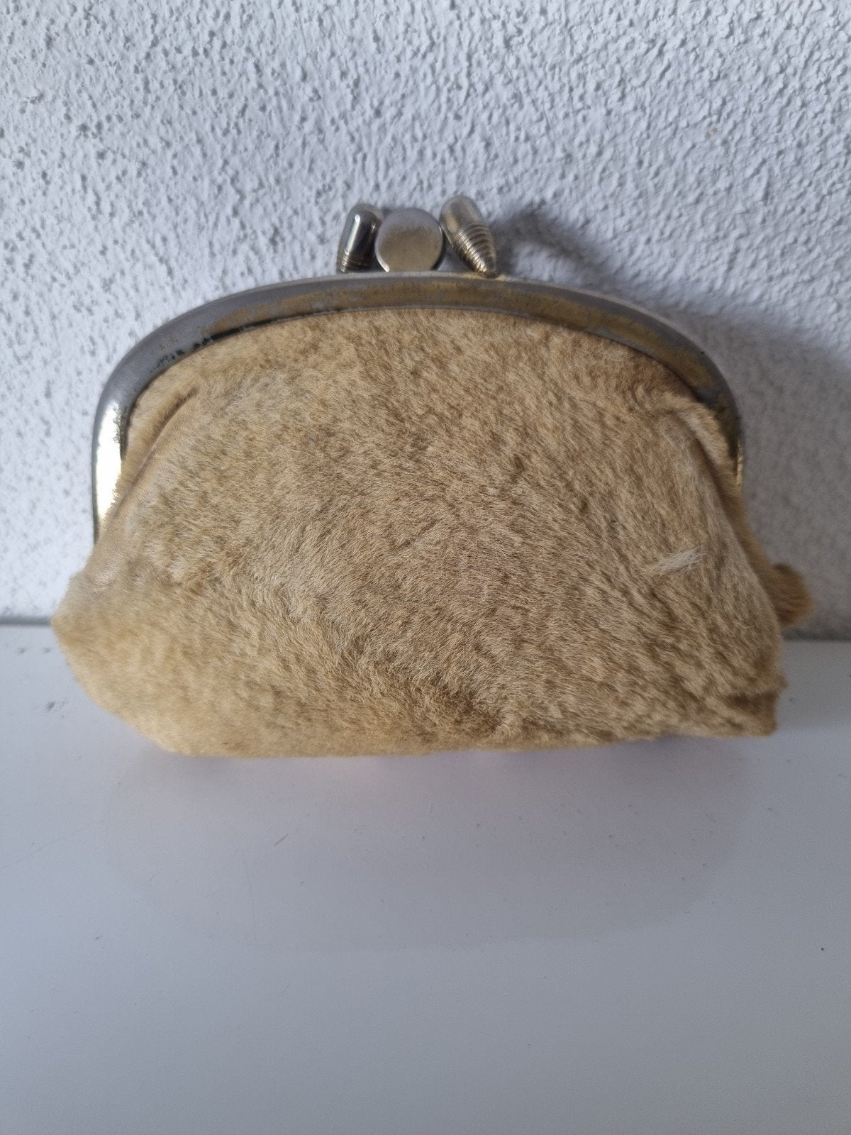 Vintage Bont Portemonnee met Knipsluiting, Overige merken, Gebruikt, Beige, Ophalen of Verzenden