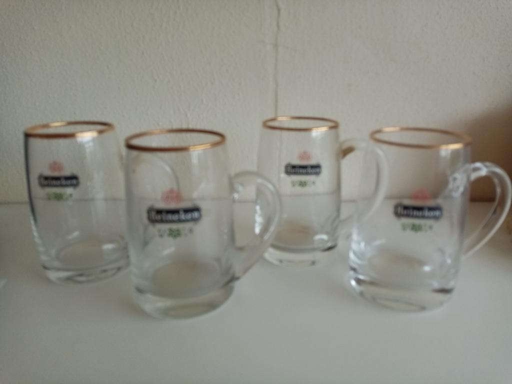 4 Heineken export pulletjes, Ophalen of Verzenden, Nieuw, Bierglas