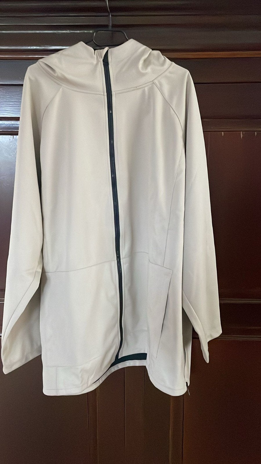Janina Plus Jas met capuchon - Maat 58, Kleding | Dames, Grote Maten, Beige, Ophalen of Verzenden, Janina Plus, Jas of Mantel