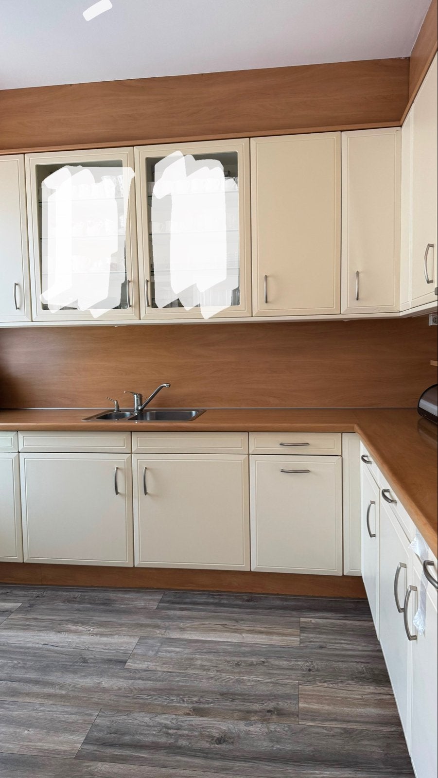 Complete keuken 3.75x2.92 met Beko, Siemens, Whirlpool appar, Ophalen, Gebruikt, Hoekkeuken, Hout