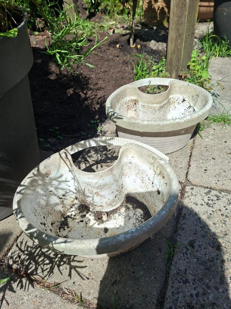 2 regenpijp bloembakken, Ophalen, Rond, Kunststof, Minder dan 30 cm
