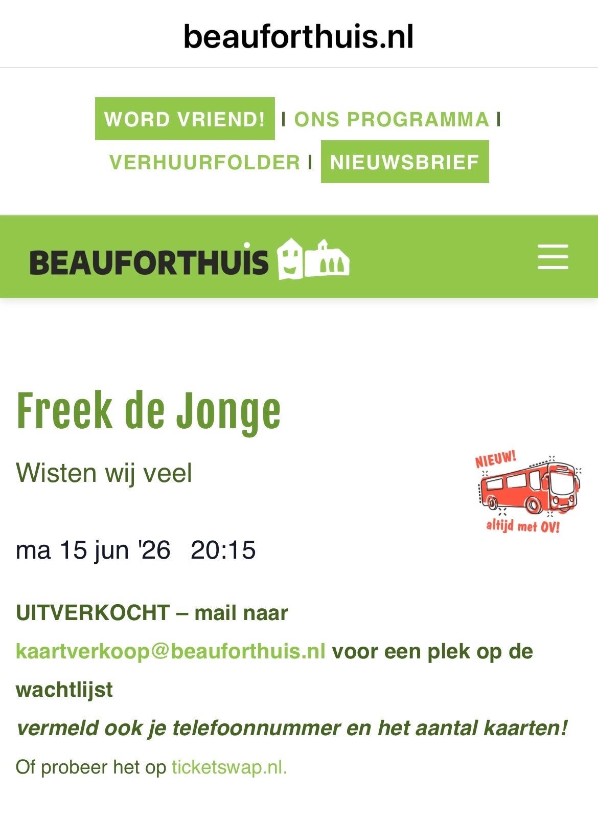 Theater, Tickets en Kaartjes, Eén persoon, Februari
