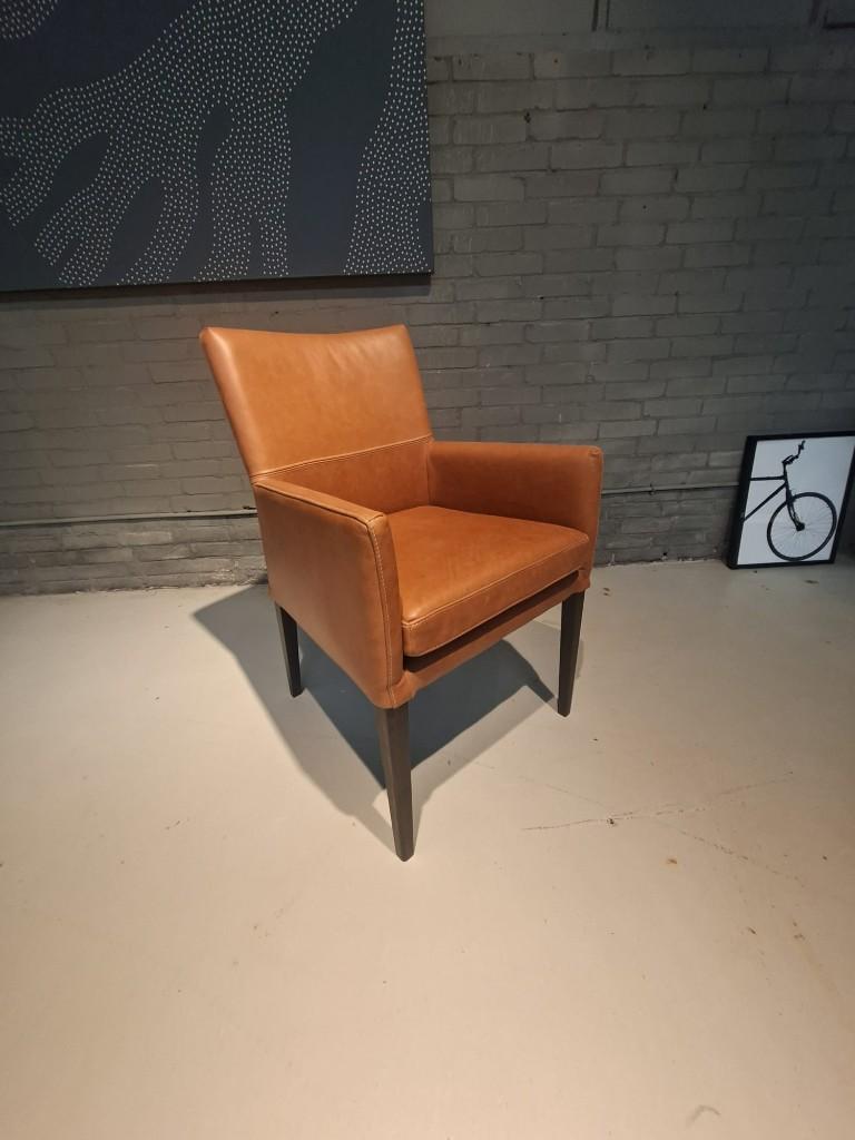 Set van 4 Caprice stoelen He Design leder cognac nu €1099,-, Ophalen, Bruin, Nieuw, Leer