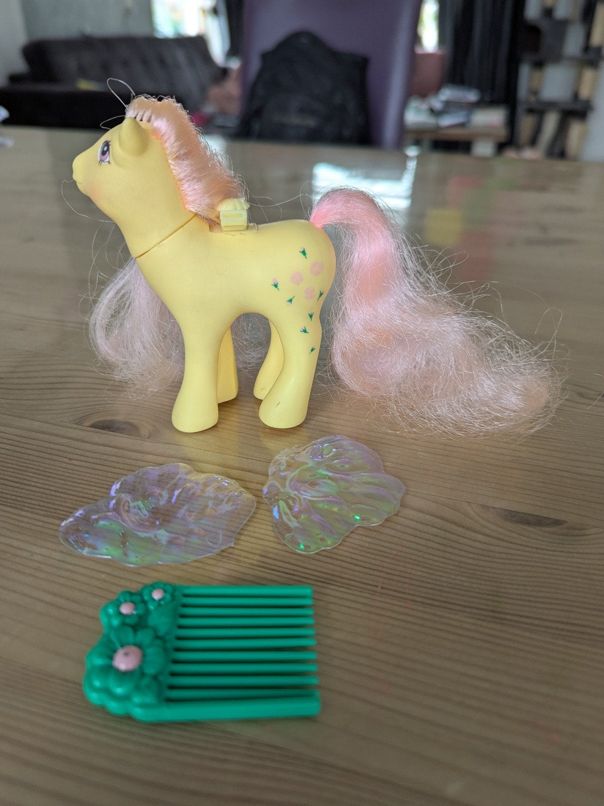 My Little Pony  jaren 80 G1 Rosedust met afgebroken vleugels, Ophalen of Verzenden, Gebruikt