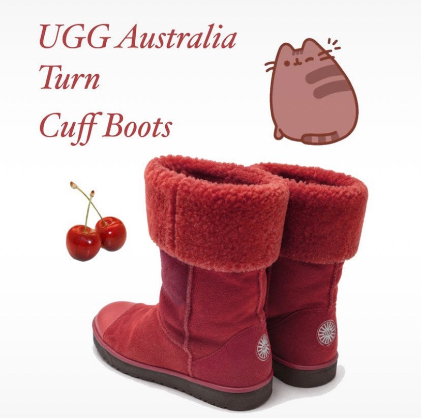 UGG Australia turn cuff boots - burgundy/red, Hoge laarzen, Ophalen of Verzenden, Gedragen, Rood