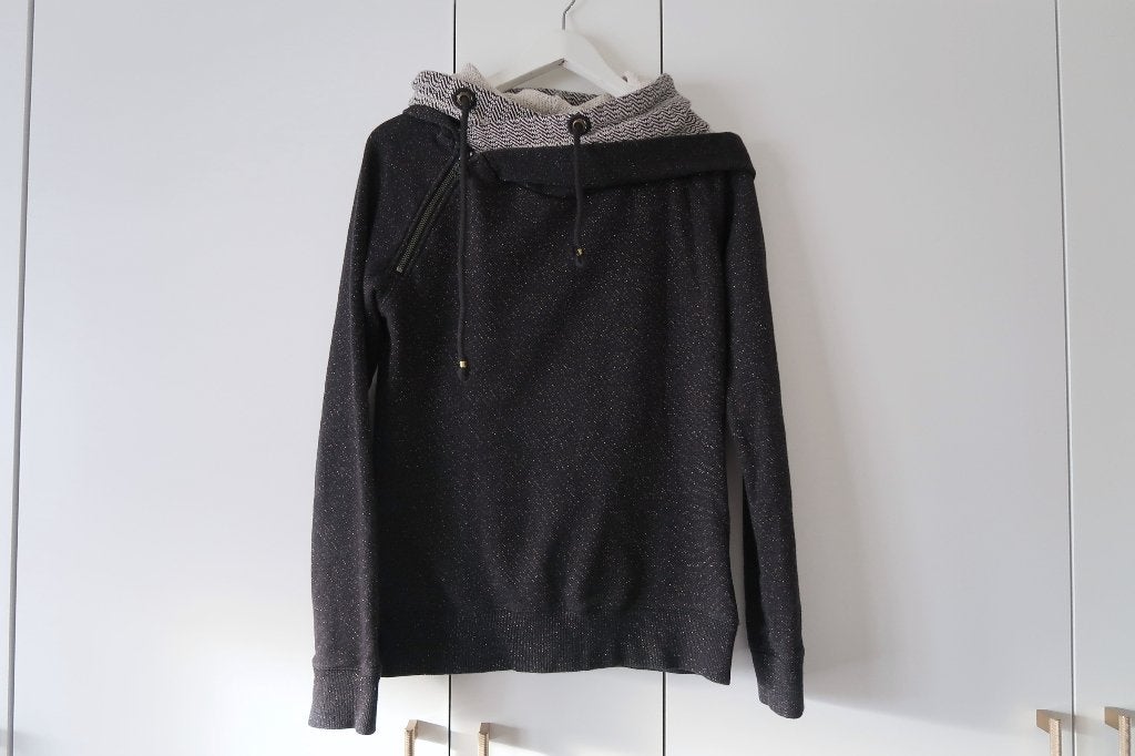 Maison Scotch trui met dubbele capuchon - Zwart/Grijs, Zwart, Maat 36 (S), Gedragen, Maison Scotch