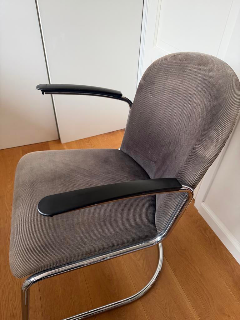 2x Gispen Dutch Original 413RL stoelen, Huis en Inrichting, Stoelen, Ophalen, Gebruikt, Twee, Zwart