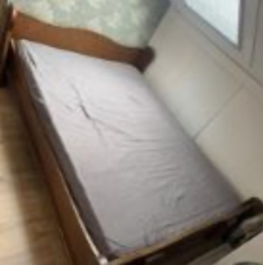 Eikenhouten bed 140x200, Ophalen, Bruin, Tweepersoons, 140 cm