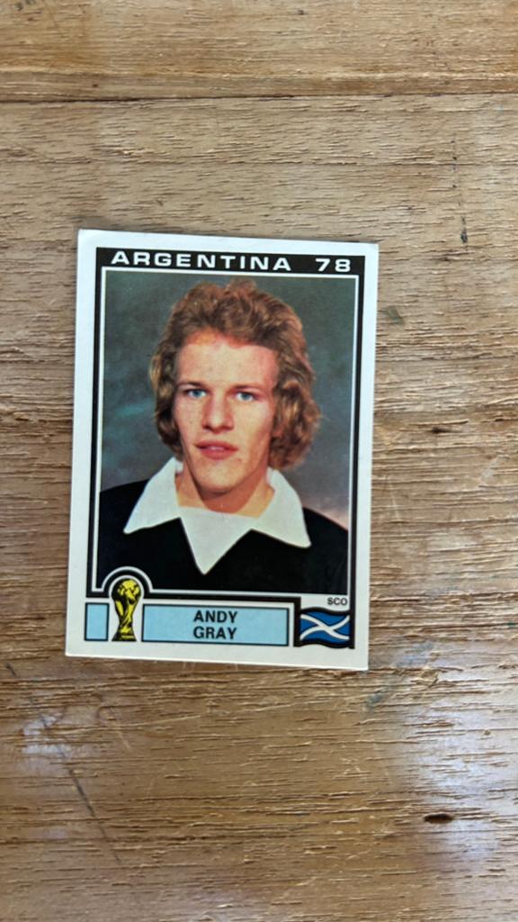 Panini Argentina 78 plaatje Andy Gray WK 78, Verzenden, Zo goed als nieuw, Sticker