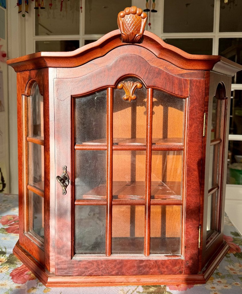 klassieke wandvitrinekast, Huis en Inrichting, Ophalen, Klassiek, Antiek, Overige houtsoorten, 50 tot 100 cm