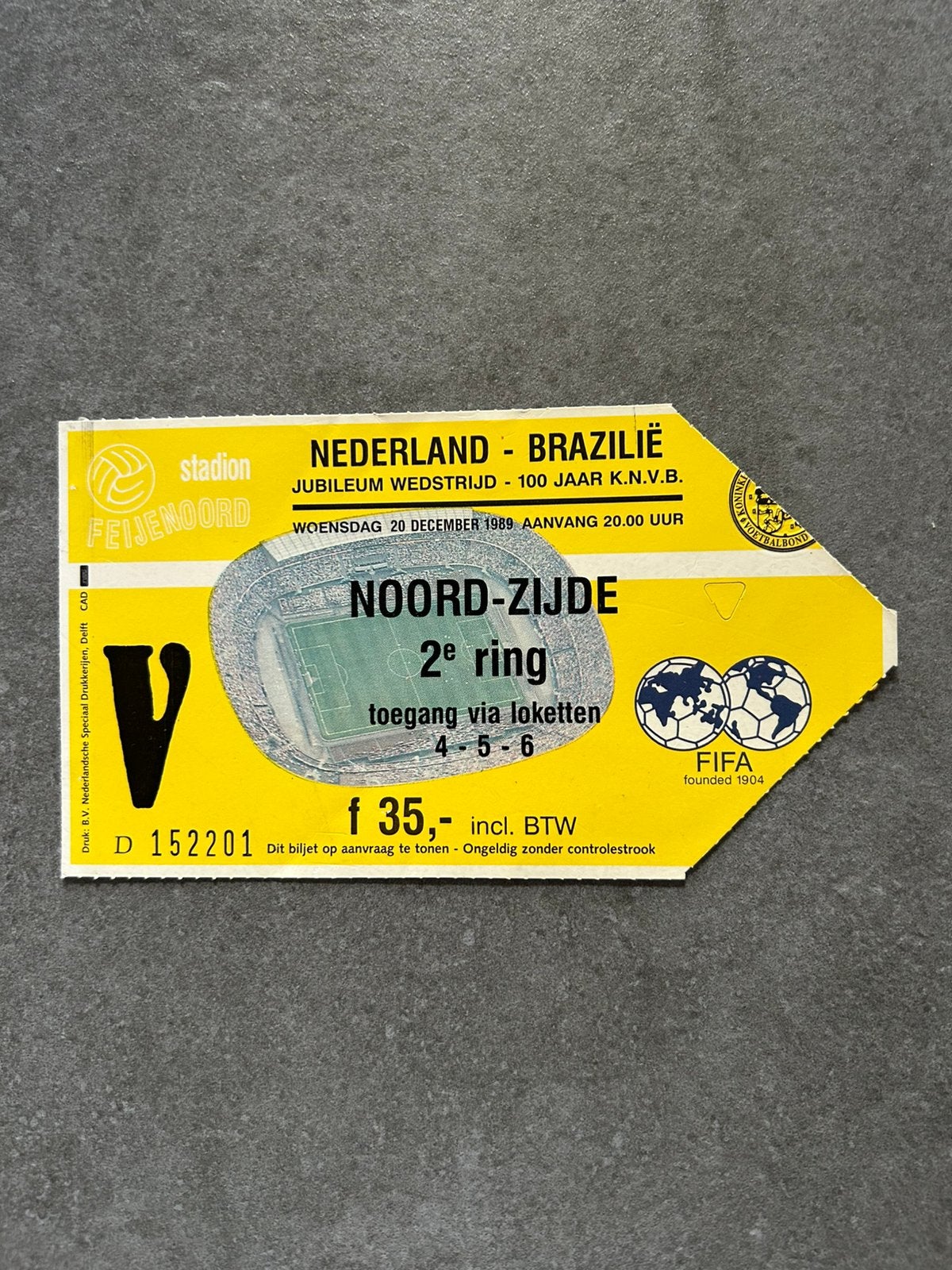 Nederland - Brazilië ticket, Ophalen of Verzenden, Overige binnenlandse clubs, Overige typen
