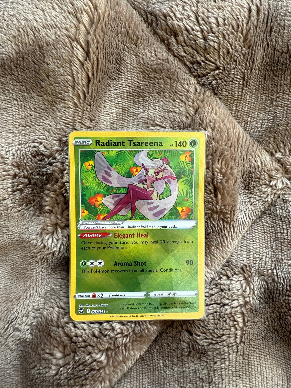 Pokémon Kaart Radiant Tsareena 016/195, Ophalen of Verzenden, Nieuw, Losse kaart, Foil