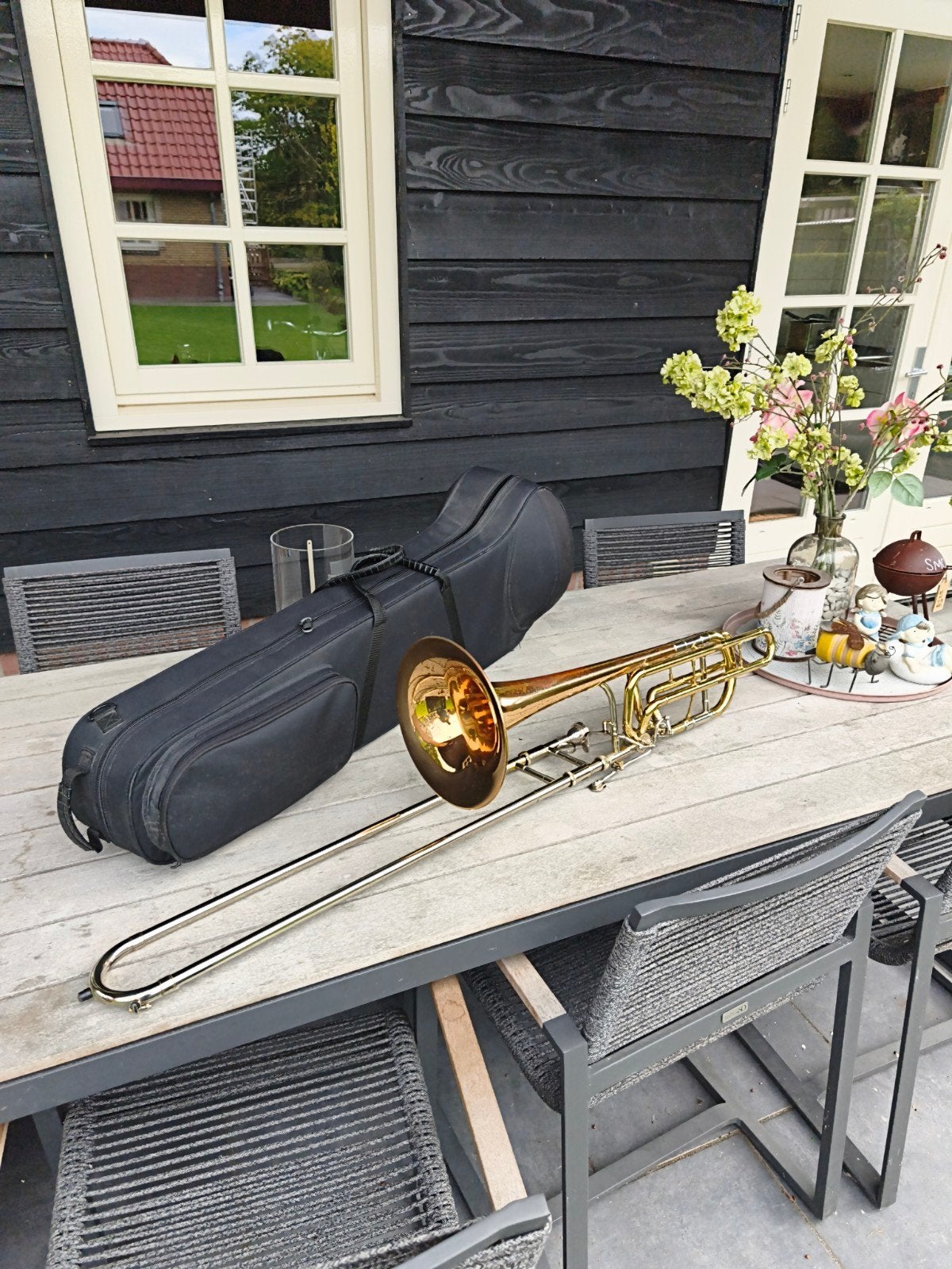 Brass Classic Cantabile Bastrombone met koffer en mondstuk, Ophalen of Verzenden, Gebruikt, Bas, Met koffer