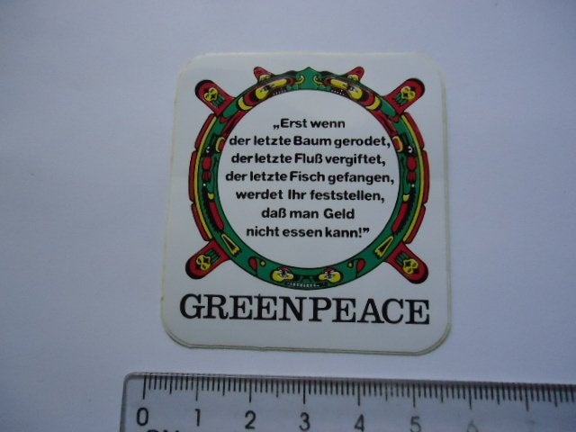 sticker oud Greenpeace origineel duitsland duits retro, Verzamelen, Verzenden, Zo goed als nieuw, Bedrijf of Vereniging