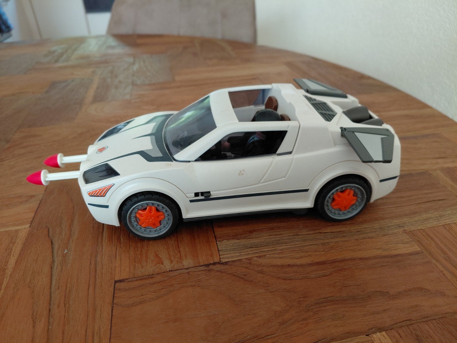 Playmobil Schietauto - Wit voertuig met projectielen, Kinderen en Baby's, Ophalen, Gebruikt, Complete set, Voertuig