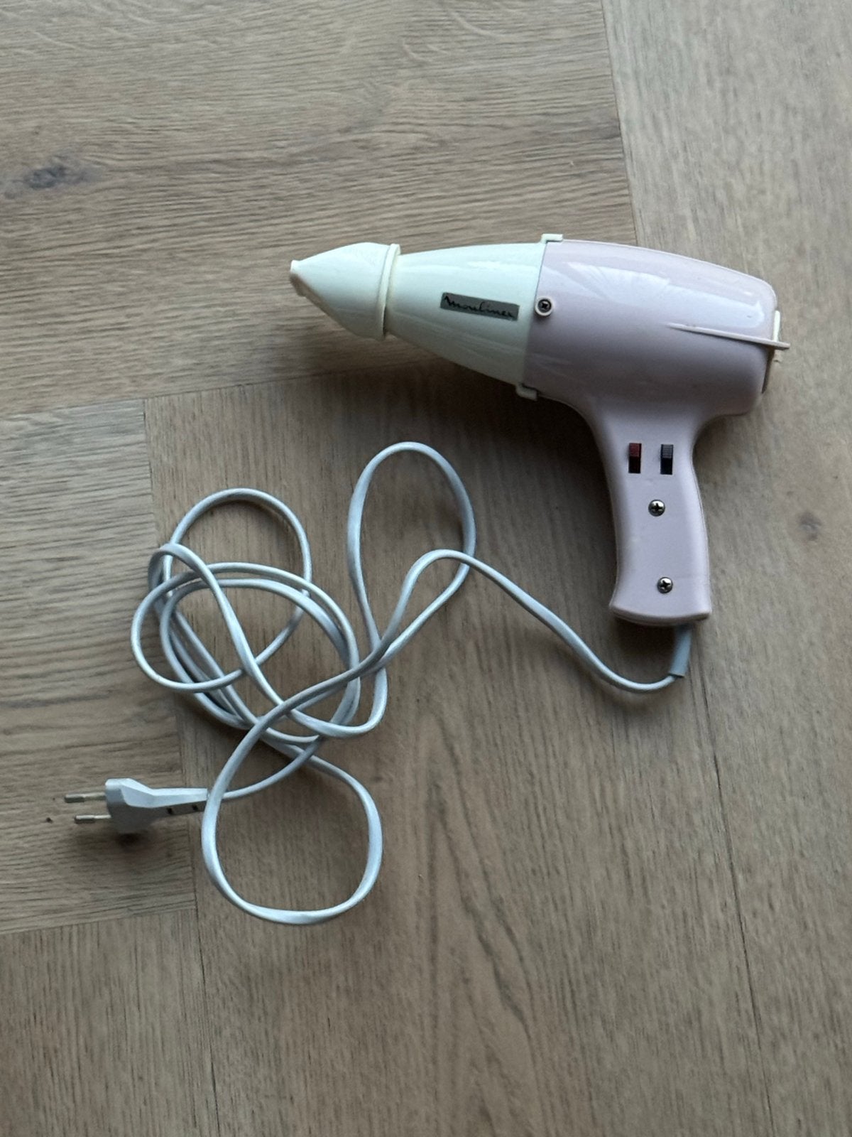 Vintage Moulinex Föhn - Roze (400W, Made in France), Ophalen, Gebruikt, Haarverzorging