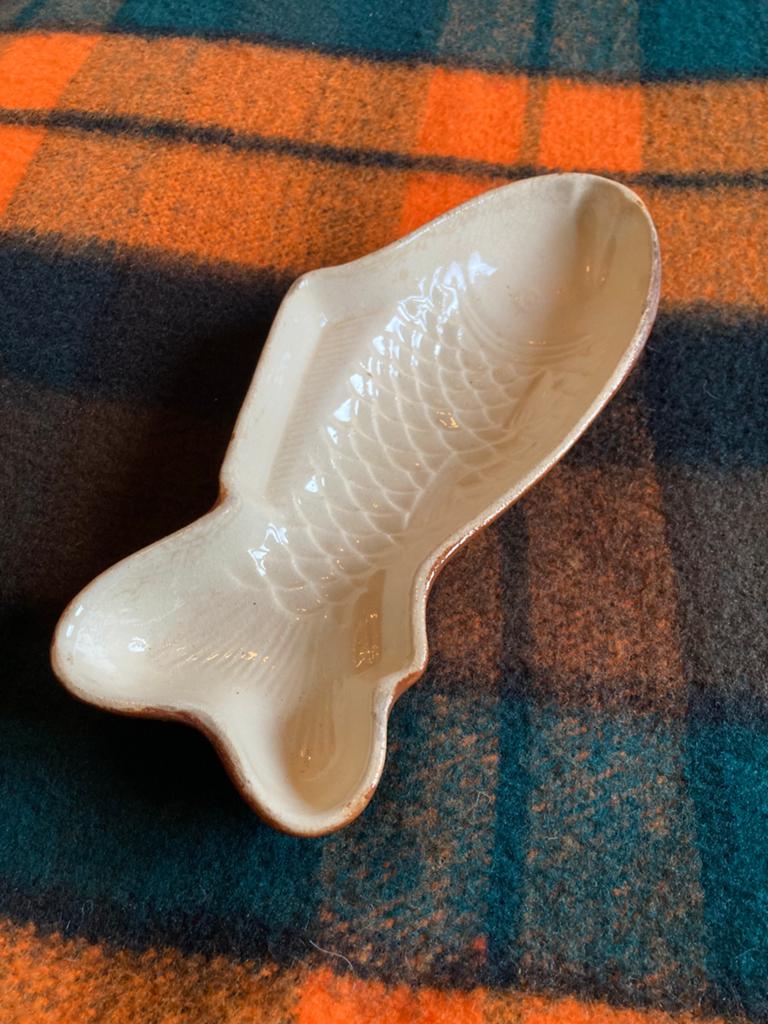 Vintage keramische vis puddingvorm, Ophalen of Verzenden