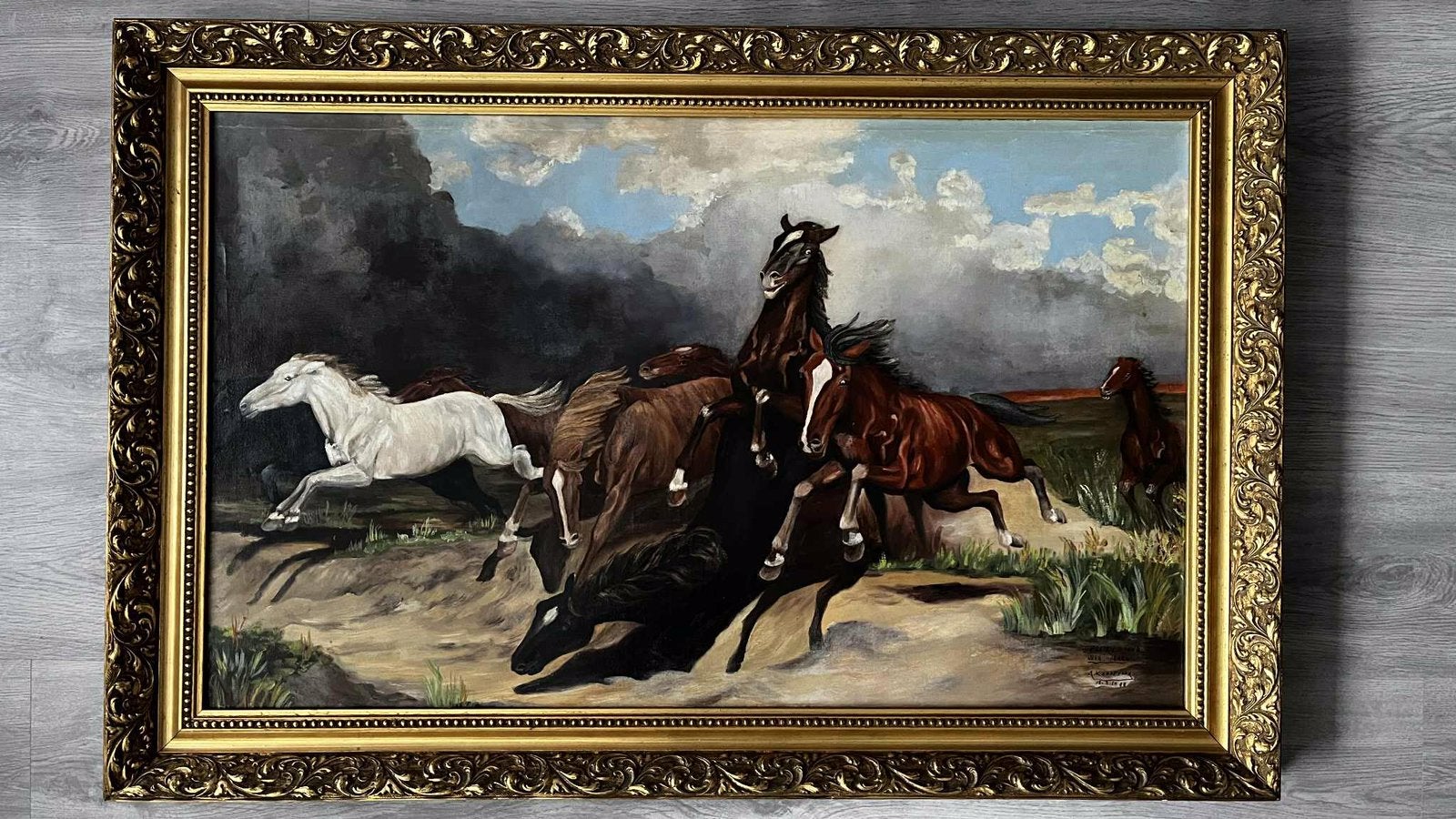 Schilderij De Prairiebrand, Antiek en Kunst, Ophalen