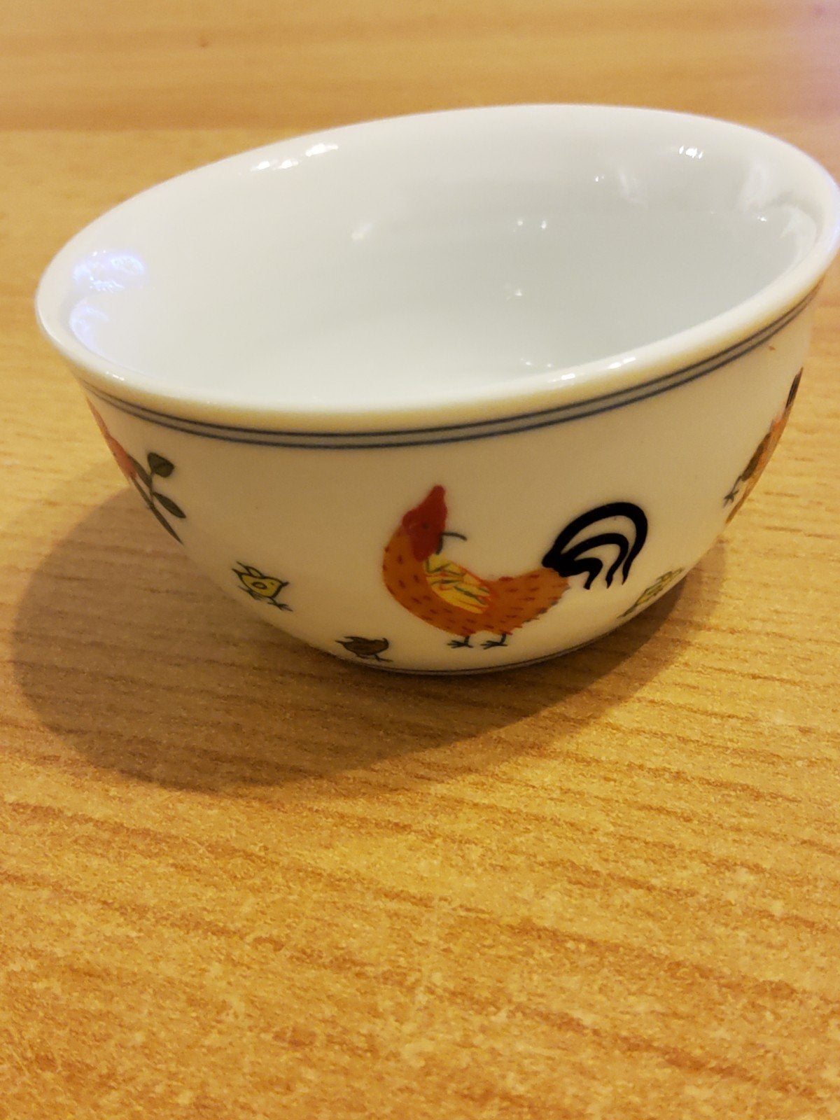 Antieke Chinese kom met haan decoratie, Ophalen of Verzenden