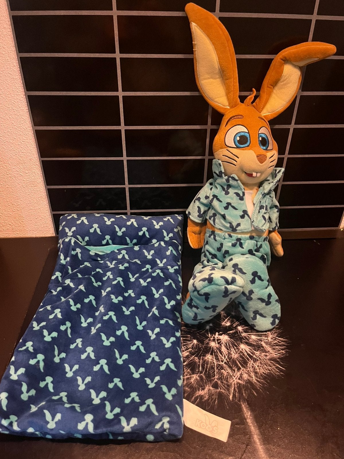 Koos Konijn knuffel met slaapzakje - Roompot vakantiepark, Overige merken, Overige karakters, Konijn, Ophalen of Verzenden