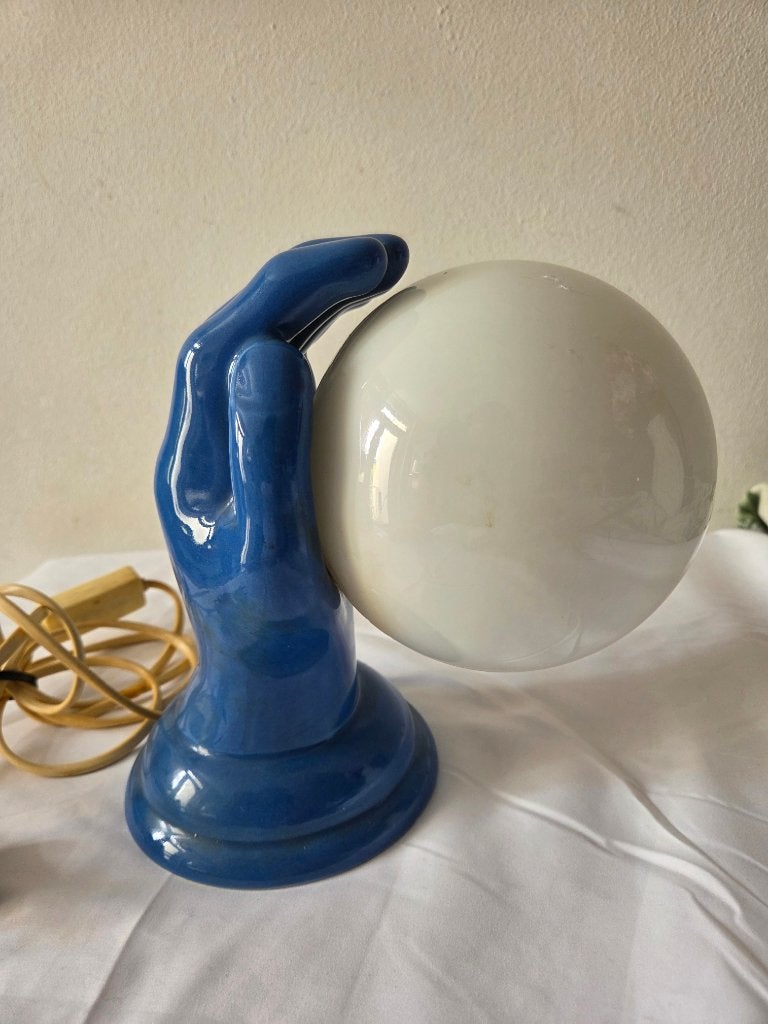 1980s wall lamp Vintage bollamp keramiek wandlamp, Ophalen of Verzenden, Gebruikt